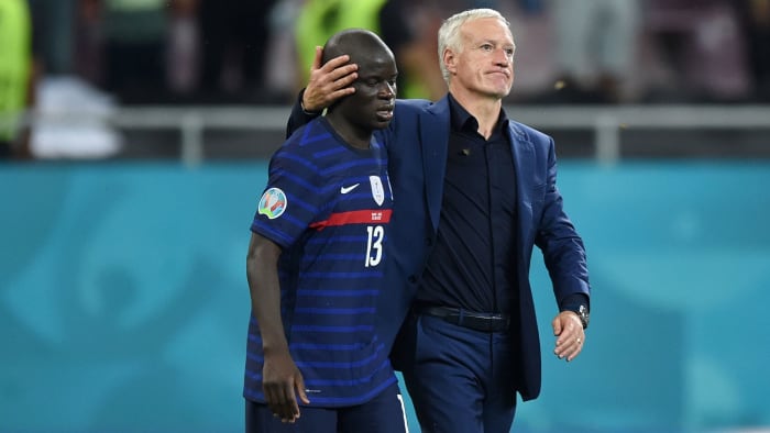 France's Didier Deschamps and N'Golo Kanté